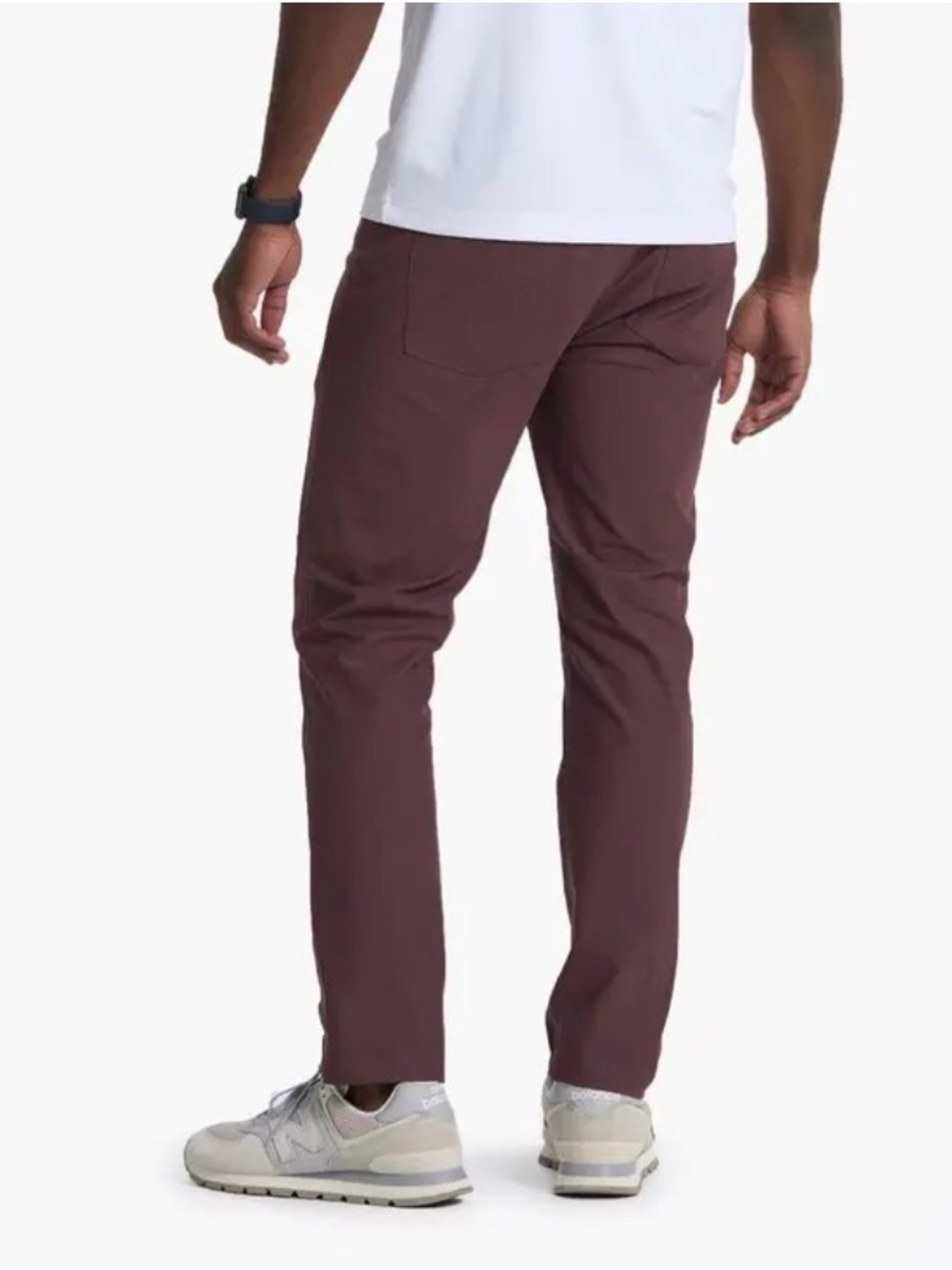 VUORI Men's Meta Athletic Slim Fit Pants Chestnut Eggplant 34 L LONG - Picture 2 of 15